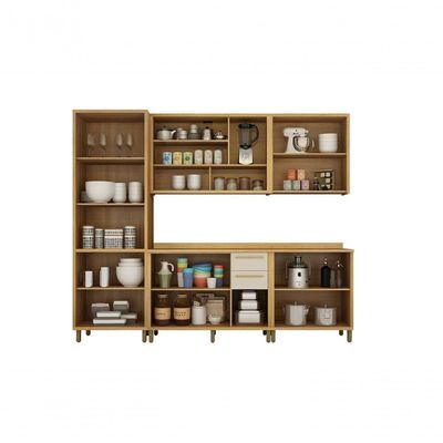 Cozinha Torino 5 Peças Valdemoveis Cinamomo/off White