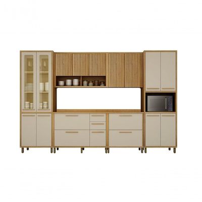 Cozinha Torino 6 Peças Valdemoveis Cinamomo/off White