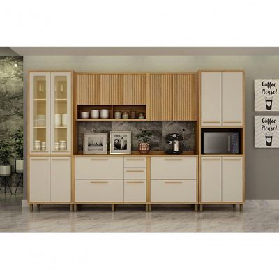 Cozinha Torino 6 Peças Valdemoveis Cinamomo/off White