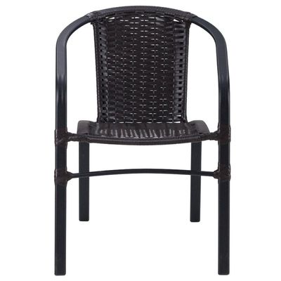 Kit 6 Cadeiras Alumínio E Mesa Tampo Varanda Jardim Piscina Cappuccino