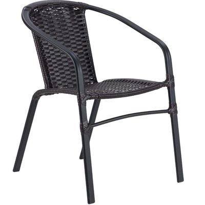 Kit 6 Cadeiras Alumínio E Mesa Tampo Varanda Jardim Piscina Cappuccino