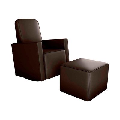Poltrona De Amamentação Com Balaço E Puff Premium Annecy Matrix Sintetico Marrom