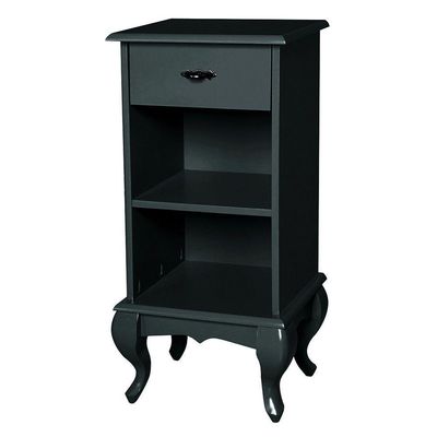 Mesa de Cabeceira Estreita Antique 1 Gaveta e 2 Nichos Laca