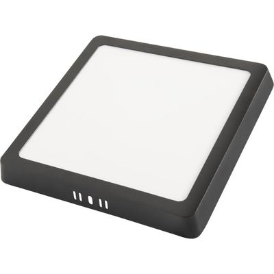 Plafon Fita Led Tramontina Quadrado De Sobrepor Preto 12 W 3000 K 840 Lm Luz Amarela