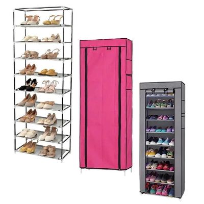 Armario Sapateira 30 Pares Grande Prova Poeira 10 Prateleiras Rack Organizador Estante Guarda Roupa