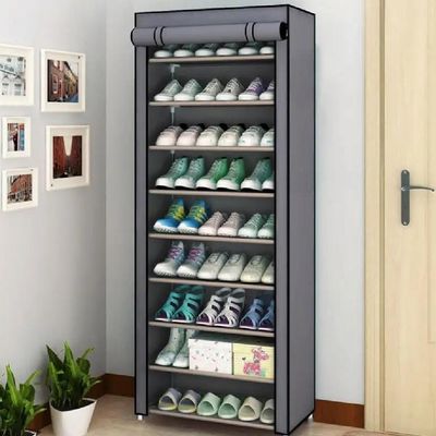 Armario Sapateira 30 Pares Grande Prova Poeira 10 Prateleiras Rack Organizador Estante Guarda Roupa