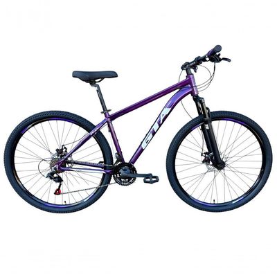 Bicicleta Aro 29 Gta Start Alumínio 27v K7 Freio A Disco Mecânico Garfo Com Suspensão. Roxo Tam.19