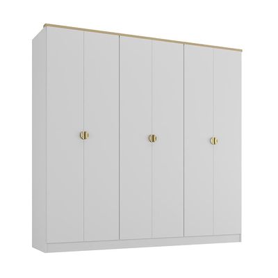 Guarda-Roupa Casal Brescia 6 Portas 4 Gavetas Branco