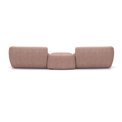 Sofá Modular 4 Lugares com Puff Estocolmo Aston WR Blush Salmão 252 cm
