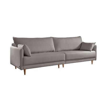Sofá 3 Lugares Vittro Linho Cinza 240 cm