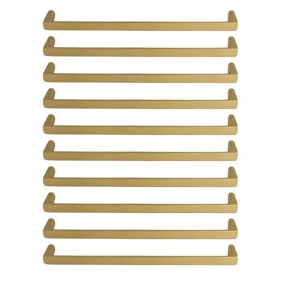 Kit 10 Puxadores de Gaveta Dourado Fosco 19,2cm Torralba Oei