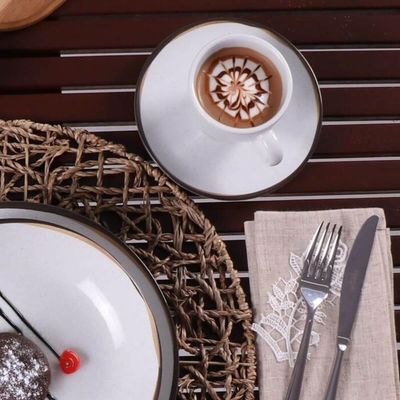 Conjunto 2 Peças Xícara e Pires de Chá Café 200ml Porcelana Tramontina Canyon