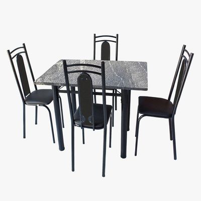 Conjunto De Mesa Onix Com 04 Cadeiras 110x75cm Moura Preto