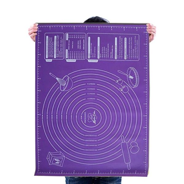 Tapete de Silicone Extra Grande 45x60cm para Massa e Pizza roxo