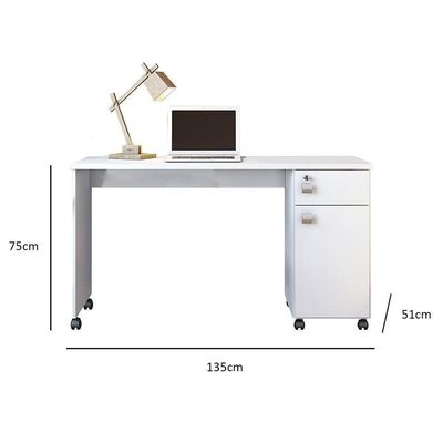 Escrivaninha Para Computador Office Malta Branco Brilhante - Lukaliam Móveis