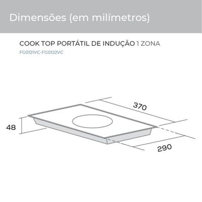 Cooktop Portátil De Indução 1 Zona De Aquecimento Suggar 110V