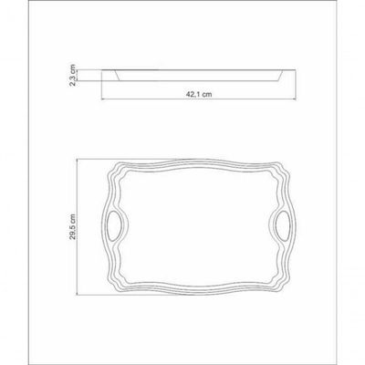 Bandeja Retangular Tramontina Classic 42 X 29cm Em Aço Inox Com Alça