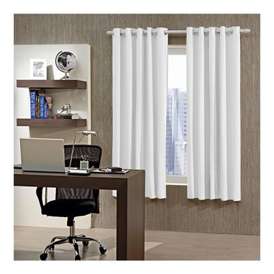 Cortina Blackout para Varão 200X160cm PVC Ilhós Bella Janela Branca com Cinza