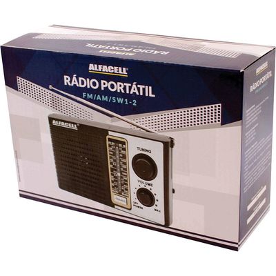 Rádio Portátil AM FM SW Alfacell AL0010 Preta
