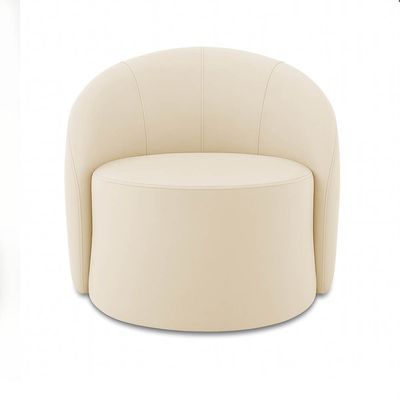 Poltrona Decorativa Orgânica Lua Sintético Bege D03 - D'Rossi