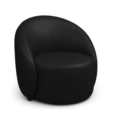 Poltrona Decorativa Orgânica Lua Sintético PU Preto D03 - D'Rossi
