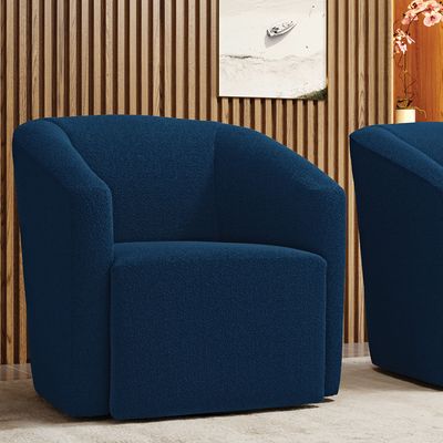 Poltrona Decorativa Orgânica Stella Max Bouclê Azul D03 - D'Rossi