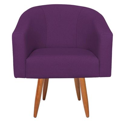 Kit Diva Recamier Heitor 140cm Lado Esquerdo e 02 Poltronas Luiza Suede Roxo