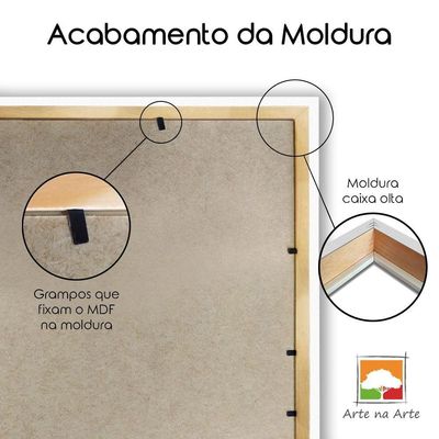 Quadro Decorativo Textura Cx Alta Leoa Cores 1 Pç 40x60  Titulo Leoa Cinza Moldura Caqui