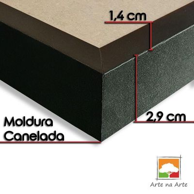 Quadro Decorativo Textura Cx Alta Leoa Cores 1 Pç 40x60  Titulo Leoa Cinza Moldura Caqui