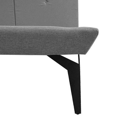 Cama Japonesa Toquio Casal Com Cabeceira Almofada Linho Cinza