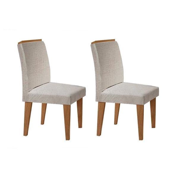 Kit 2 Cadeiras Sala Jantar Lunara 2 Un Imbuia-suede Creme - Rufato