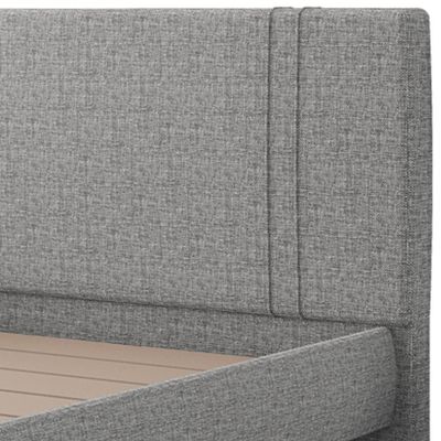 Cama King Flutuante Com Cabeceira 195cm Astra S04 Linho Cinza - Lyam Decor