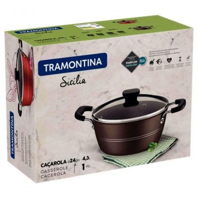Caçarola Tramontina Sicília Antiaderente Avelã 24cm