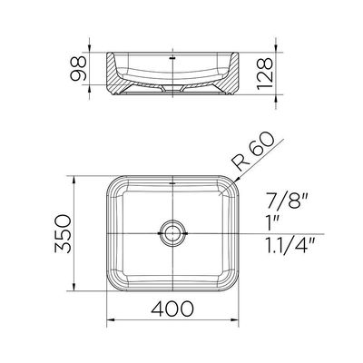 Cuba De Apoio Docol 40x35 90015397026 Retangular Branca Branco