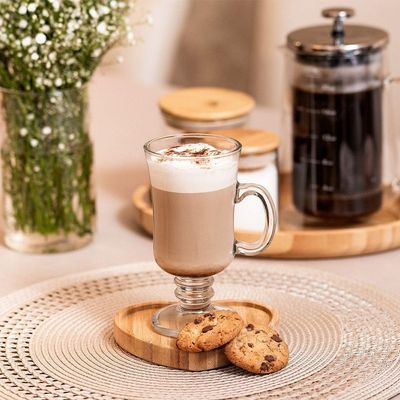 Caneca De Vidro Para Capuccino 240ml Transparente