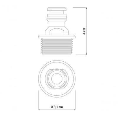 Adaptador Macho Com Rosca Externa Tramontina 3-4" Para Jardim