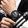 Relógio Esportivo Masculino Pulseira Em Silicone Display Híbrido Digital Analógico Azul