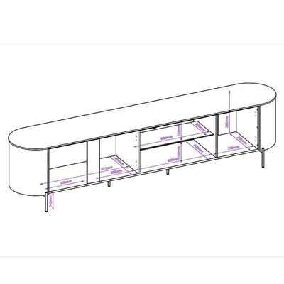 Rack Bancada Para Sala Ariana Off White – Dj Móveis