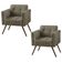 Kit 02 Poltronas Decorativa Bia Couro Fendi