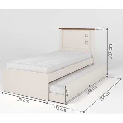 Cama Solteiro Roberta Auxiliar Off White Madeira