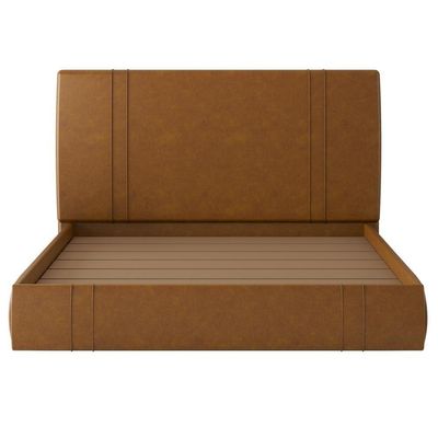Cama Queen Flutuante Com Cabeceira 160cm Astra S04 Couríssimo Caramelo - Lyam Decor