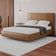 Cama Queen Flutuante Com Cabeceira 160cm Astra S04 Couríssimo Caramelo - Lyam Decor