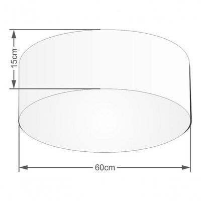 Plafon Cilíndrico Vivare Md-3006 Cúpula Em Tecido 60x15cm - Bivolt Rustico-cinza 127/220v