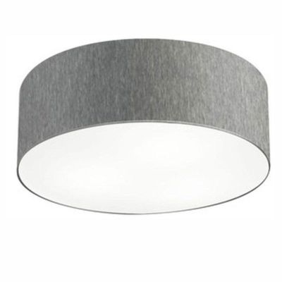 Plafon Cilíndrico Vivare Md-3006 Cúpula Em Tecido 60x15cm - Bivolt Rustico-cinza 127/220v