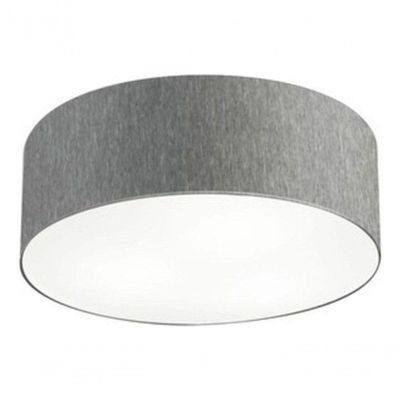 Plafon Cilíndrico Vivare Md-3006 Cúpula Em Tecido 60x15cm - Bivolt Rustico-cinza 127/220v