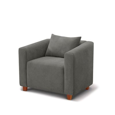 Poltrona Decorativa Helena Veludo Gafite - Inova Decorações