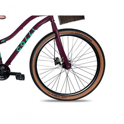Bicicleta Viena Aro 29 Freio Disco 21v Com Cestão Colli Cor Bronze Tamanho Do Quadro 17 Roxo