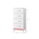 Comoda 4 Gavetas Alasca Branco Rosa