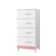 Comoda 4 Gavetas Alasca Branco Rosa