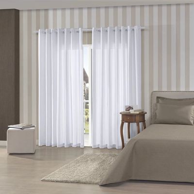 Cortina Rústica Bella Janela 3,60m x 2,50m Pantex Cor Branco